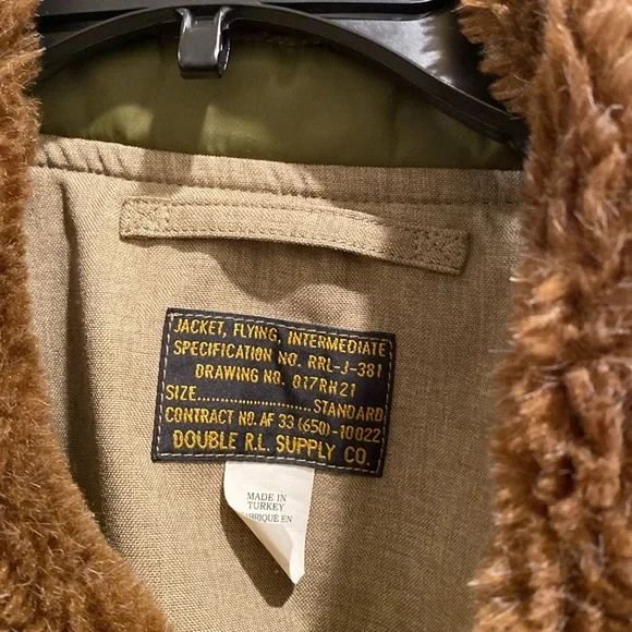 Polo double RL line olive bomber jacket xl